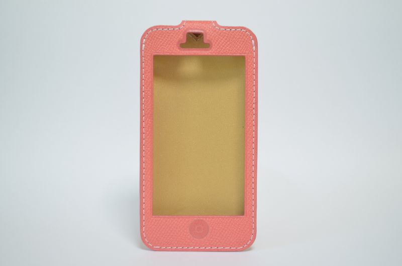 iPhone5レザーケース　ピンク　シマダクラシックレザー